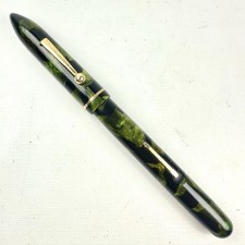 Century Fountain Pen Co. Large Long Green #4 Century Special Flex Nib Restored picture