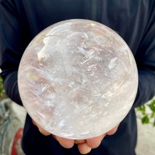 3.74LB Large Natural White Crystal Clear Quartz Crystal Sphere Ball Healing picture
