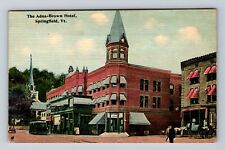 Springfield VT-Vermont, The Adna Brown Hotel, Advertising, Vintage Postcard picture