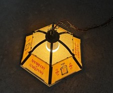 Vintage Amaretto di Saronno Stained Glass Hanging Lamp picture
