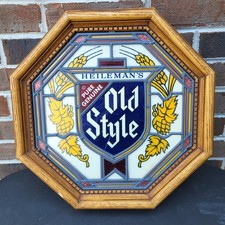 Vintage Heileman's Old Style Beer Faux Stained Glass Style Bar Sign 1970s  picture