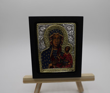 Virgin Mary holding the infant Jesus in 925 Sterling Silver. picture