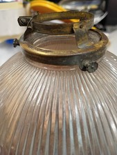 VINTAGE HOLOPHANE E-7 RIBBED GLASS LAMP SHADE   2.25