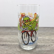 Vinatge 1981  McDonalds Drinking Glass Kermit On A Bicycle picture