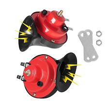 300DB Train Horn for Trucks Boat Car Air Electric 2pcs Super Loud Snail Red picture