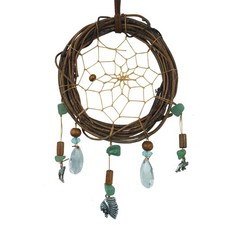 Twilight-Inspired Natural Rattan Dream Catcher with Alloy Chief Wolf Bear Pen picture