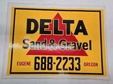 Vintage Delta Truck Sand Gravel Construction Decal Sticker Eugene Oregon 27x20 picture