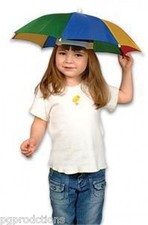 RAINBOW UMBRELLA HAT Nylon Clown Costume Cap Funny Adjustable Prop Headband   picture