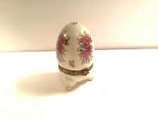 Formalities by Baum Bros Victorian Rose Egg Shaped Footed Trinket Box picture