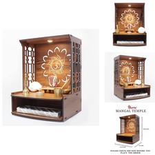 Heartily Mangal Beautiful Wooden Pooja Stand Home Temple And Office Puja Mandir picture