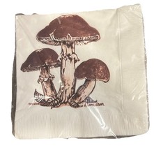 Vtg Gordon Fraser Gallery Mushroom Paper Dinner Napkins 13.5 X 13.5 New picture