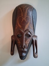 African Mask Wood Brown Black picture