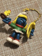 Vintage Rare 1981 Peyo Christmas Caroler Smurfette Schleigh Made In Portugal picture