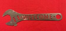 Welcome Wrench Metal Wall Art Home Decor Man Cave Garage Automotive Auto tool picture