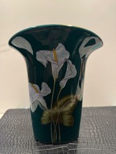 Vintage Yamaji Toyo Japan Porcelain Vase, Green/Multicolor, Gold Accents picture