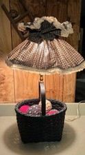 Vintage Basket Lamp With Hand Made Lampshade picture