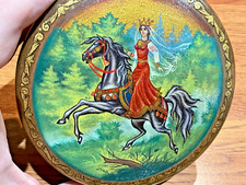 🔥LOOK🔥 Vintage 1994 Princess Frog rides a black horse lacquer box COA Kholui picture