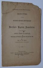 1861 Hartford Baptist Church in Plainville CT Booklet of 72nd Aniv. Minutes picture