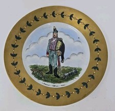 Antique Napoleon Era Officer Porcelain Plate, French 8 1/2