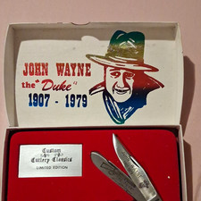 Custom Cutlery Classics John Wayne The Duke 2-Blade Pocketknife Blue Handle picture