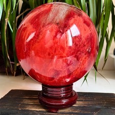 27.91LB Large red melted crystal ball for repairing spiritual energy therapy picture