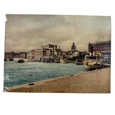 Antique Albumen Photo: Stockholm Waterfront & Theatre picture