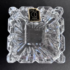 Oneida Crystal Box SQUARE FLORAL Trinket Jewelry Box West Germany NOS 1990 picture