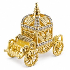 Golden Royal Coronation Coach Trinket Box Figurine picture