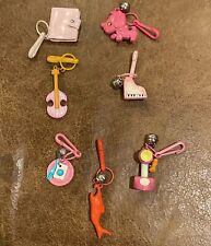 Lot of 7 Vintage Plastic 1980s Bell Charms Pretty Pinks picture