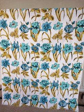 Vintage Floral Cotton Length Large Blue Blooms 150x122cm picture