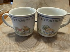 LENOX SPICE VILLAGE Pattern - 2 Coffee CUPS Dinner MUGS ----1995 picture