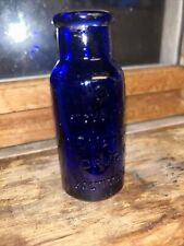 Bromo Seltzer Cobalt Blue  Emerson Drug Co Miniature Bottle 1890’s picture