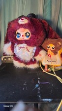 Authentic Baby Three 400% Sugar Baby V2 Maroon Rabbit & Matching Mini Plush Set