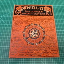 Vtg Halloween WHIRL-O Fortune & Stunt Game 1930s -1940s Beistle + storage sleeve picture