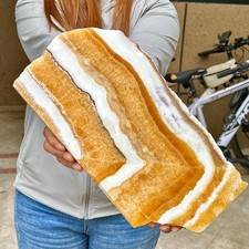 3.39LB Beautiful Calcite - Unique Yellow White Striped Specimen Healing picture