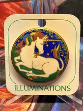 Vintage 80’s Unicorn Rainbow Pinback Button Illuminations⭐️New Old Stock😱🔥 picture