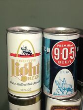 905 PREMIUM pull-tab Beer Can Aqua Beauty Empty + Nine 0’ Five Light Bottom Open picture
