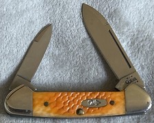 2002 Case XX Baby Butterbean Persimmon Orange Bone Stingray Jigged Rare picture