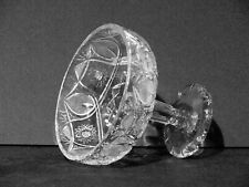 CRYSTAL CUT GLASS PEDESTAL FRUIT  OR CENTERPIECE BOWL 7.5 INCHES HIGH HOBSTARS + picture