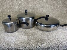 Farberware 6 pc Cookware Set Stainless Steel Aluminum Clad Pots Pans Vintage picture