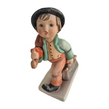 Vintage Goebel M.I. Hummel Figurine Merry Wanderer Boy With Suitcase & Umbrella picture