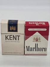 Vintage Marlboro & Kent Empty Cigarette Packs Lot of 2 Made in USA Collectible picture
