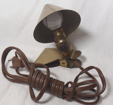 Brass Clamp On Lamp Vintage Night Light for Headboard with Clip On Shade WORKS picture