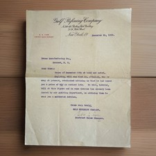 Gulf Refining Co Letter New York Dec 21 1909 SL picture