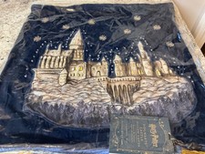 Pottery Barn Harry Potter Pillow Cover HOGWARTS Castle Christmas Blue Decor NWT picture