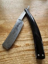 Vintage John Shaw’s Celebrated Razor Masonic Etched Blade Straight Razor picture