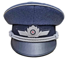 WW2 German Uniform Hat Army Luftwaffe Officers Visor Cap Headgear WWI Air Force picture