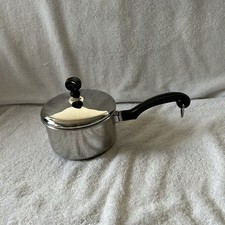 FARBERWARE 1 QT Saucepan & Lid - Aluminum Clad - Stainless Steel - USA - Vintage picture