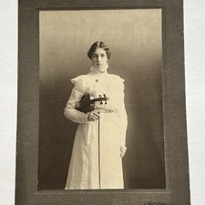 Antique Photograph On Board Beautiful Young Woman Violin Heart Eau Claire WI picture