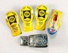 5 Vintage Bathing Beauty & Advertising Tin Toy Clickers – 1930s-1950s picture